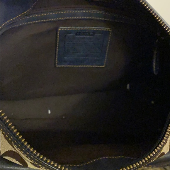 Coach tan and blue shoulder bag - Picture 6 of 6